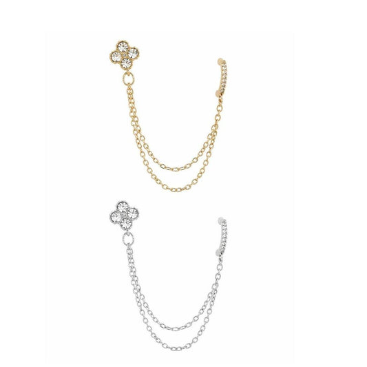 ORECCHINO DOUBLE CHAIN
