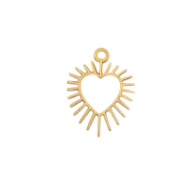CHARM CUORE RAGGI GOLD