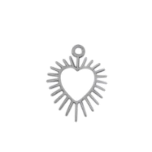 CHARM CUORE RAGGI SILVER